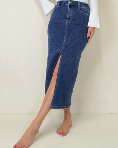 Falda midi denim