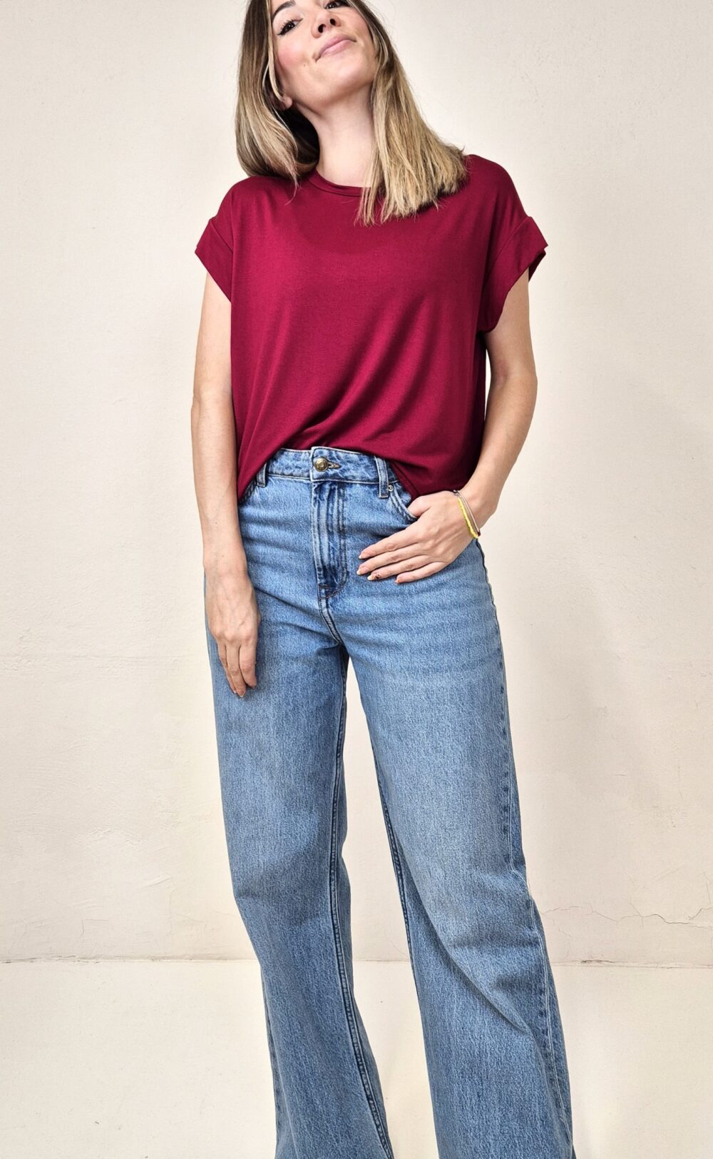 Camiseta básica granate