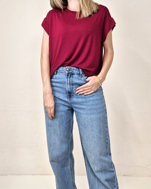 Camiseta básica granate