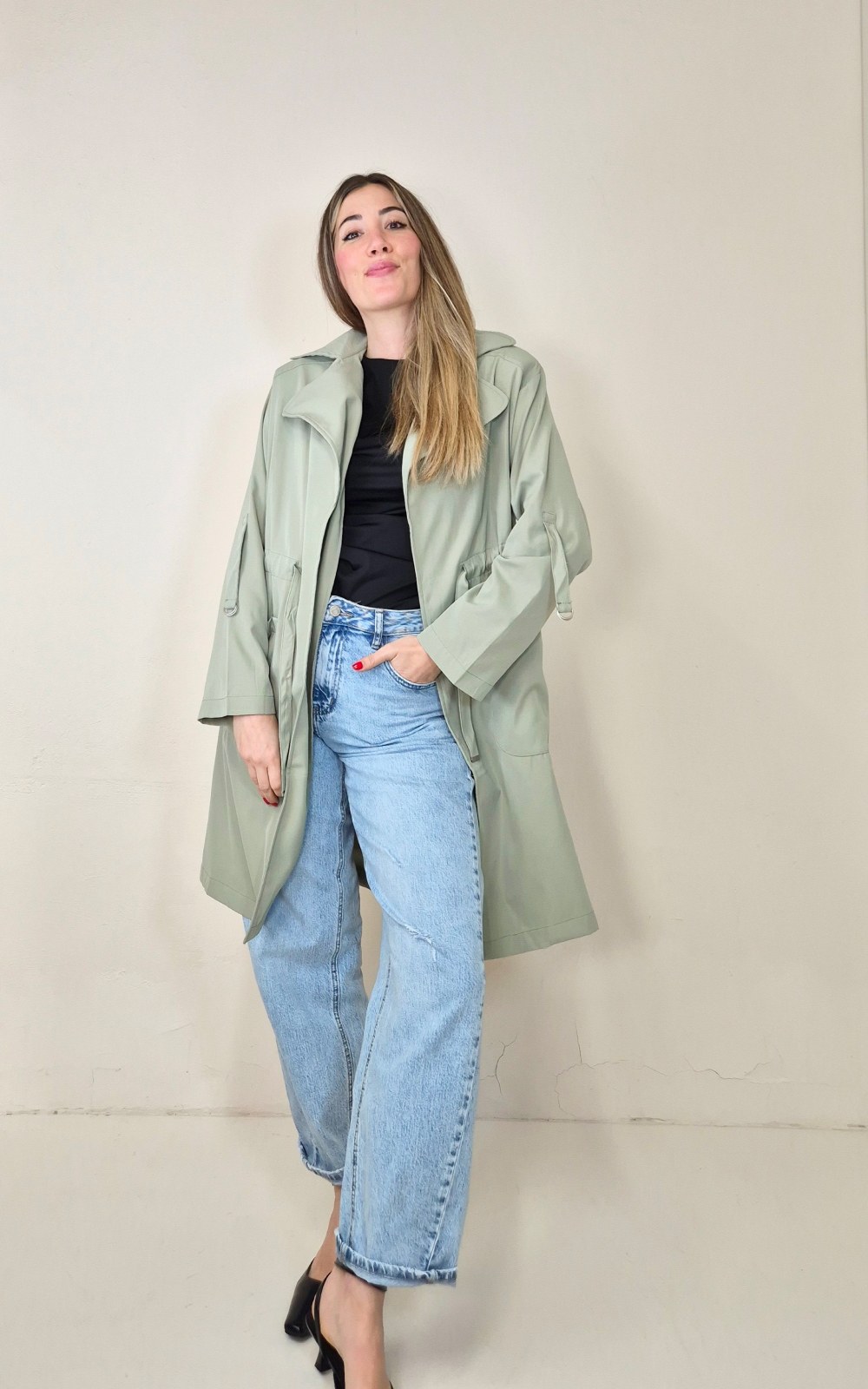 parka verde menta entretiempo