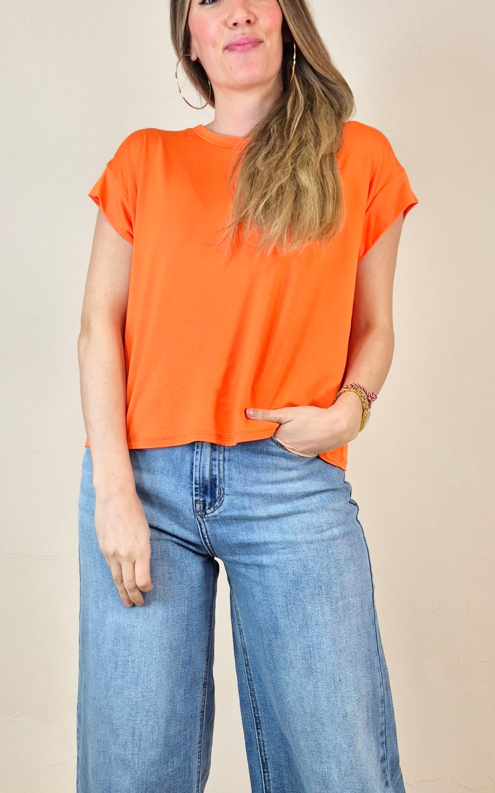 Camiseta básica naranja